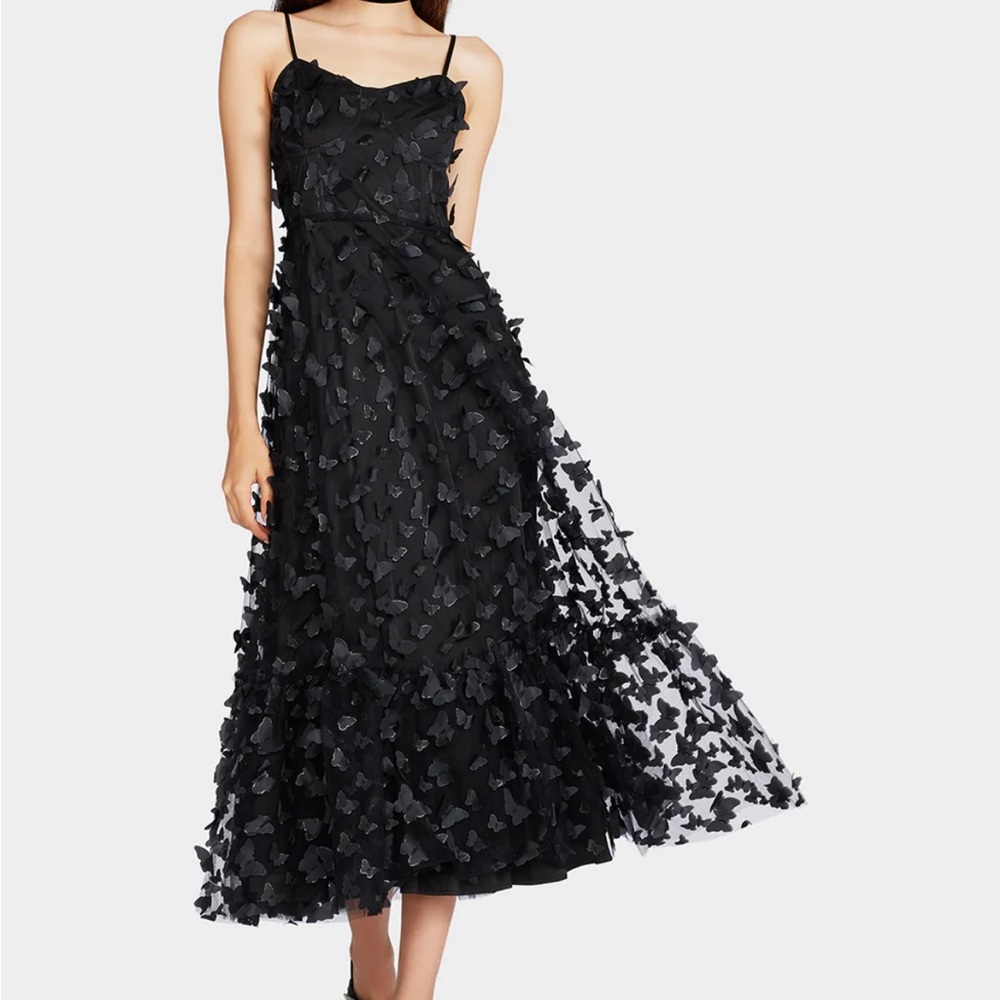 Betsey Johnson Black Butterfly Maxi Dress
